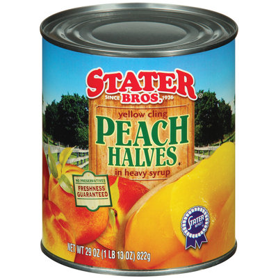 Stater Bros. In Heavy Syrup Yellow Cling Peach Halves 29 Oz Can