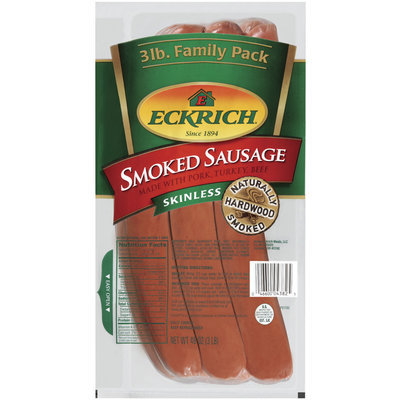 Eckrich Skinless Original Smoked Sausage Family Pack 3 Lb Smoked Sausage Bulk 48 Oz Pack