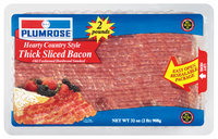 Plumrose Thick Sliced Hearty Country Style Bacon 32 Oz Plastic Container