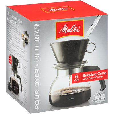 Melitta® Pour-Over™ Brewer 6 Cup Coffee Maker with Glass Carafe Box