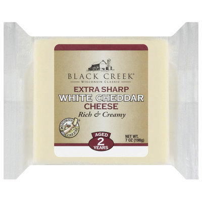 Black Creek Extra Sharp White Cheddar Cheese 7 Oz Wrapper