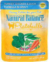 Dick Van Patten's Natural Balance® Platefulls™ Turkey, Chicken & Duck in Gravy Ultra Premium Wet Cat Food 3 oz. Pouch