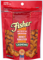 Fisher® Authentic American Honey Roasted Cashews 140g Bag