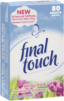 Final Touch Sheets Spring Fresh Fabric Softener 80 Ct Box