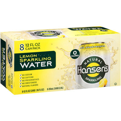 Hansen’s Lemon Natural Sparkling Water 8-12 fl. oz. Cans