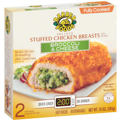 Barber Foods Fully Cooked Broccoli & Cheese 2 Pack Stuffed Chicken Breasts 10 Oz Box