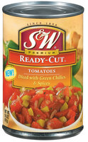 S&W® Ready-Cut Diced Tomatoes with Green Chilies & Spices 14.5 oz. Can