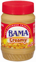 Bama Spreads Creamy, Modified 6/2/07 Peanut Butter 18 Oz Plastic Jar