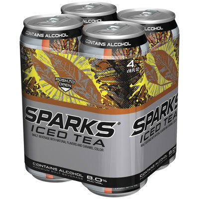 Sparks Iced Tea 8% Alcohol By Volume 4 Pk Premium Malt Beverage 16 Oz Cans