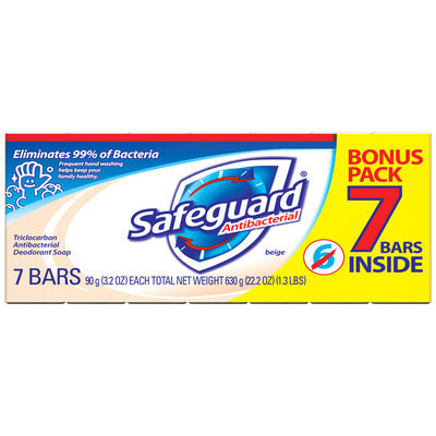 Safeguard Antibacterial Beige Deodorant Bar Soap 7 ct