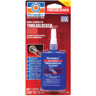 Permatex® 27140 High Strength Carded Threadlocker Red 1.22 Fl Oz Peg