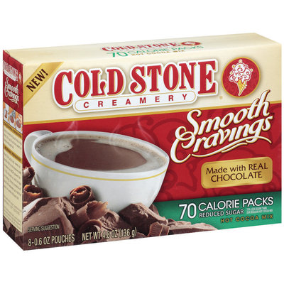 Cold Stone Creamery 70 Calorie Packs Reduced Sugar 0.6 Oz Pouches Hot Cocoa Mix 8 Ct Box