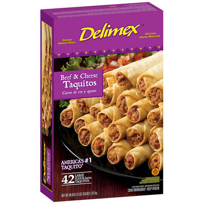 Delimex Beef & Cheese Large 42 Ct Taquitos Flour 58.8 Oz Box