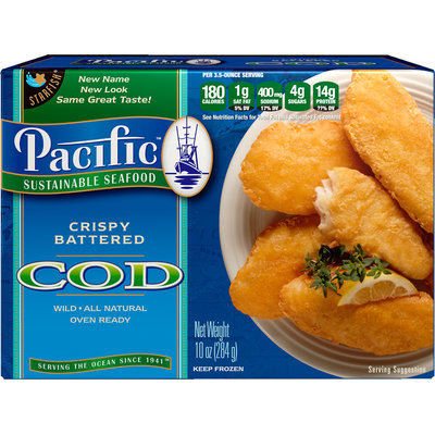 Pacific Sustainable Seafood™ Crispy Battered Cod 10 oz. Box