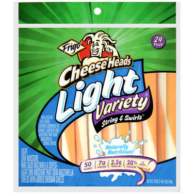 Frigo® Cheese Heads® Light Variety String & Swirls Cheese Sticks 24 ct. Bag