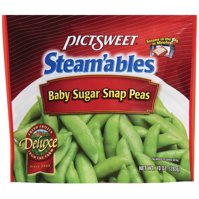 STEAM'ABLES DELUXE Baby Sugar Snap Peas 10 OZ STAND UP BAG