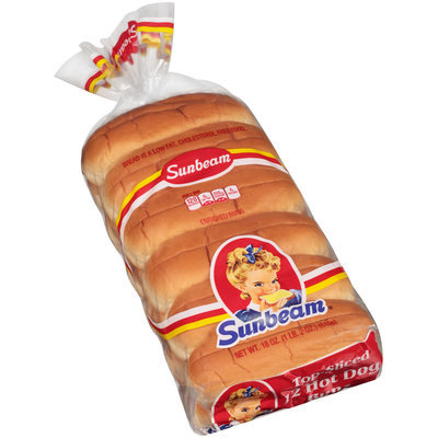 Sunbeam® Top-Sliced Enriched Hot Dog Buns 12 ct Bag