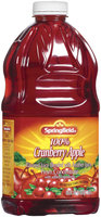 Springfield 100% Cranberry Apple Juice 64 Fl Oz Plastic Bottle