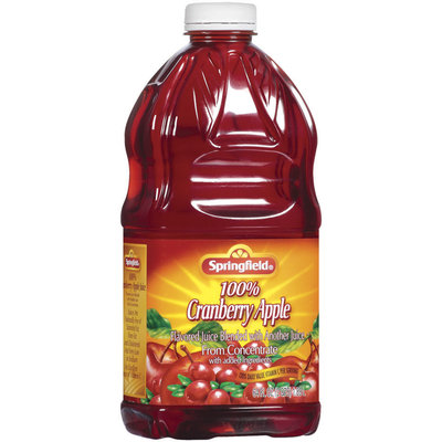 Springfield 100% Cranberry Apple Juice 64 Fl Oz Plastic Bottle