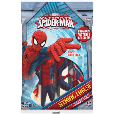 Marvel Ultimate Spiderman Mozzarella String Cheese 12 ct Bag