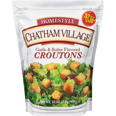 Chatham Village® Homestyle Garlic & Butter Flavored Croutons 32 oz. Bag