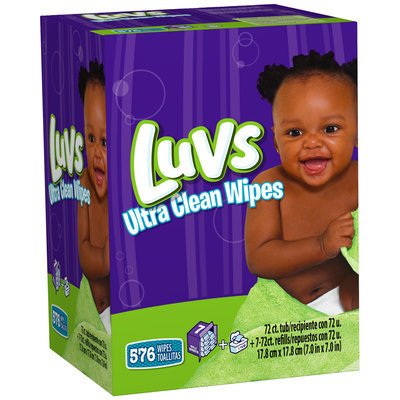 Ultra Thicks Natural Aloe Luvs Ultra Clean Wipes 8X Tub + Refills 576 Count