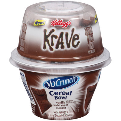 YoCrunch® Cereal Bowl Vanilla with Kellogg's Krave® Double Chocolate Lowfat Yogurt 4.7 oz. Cup