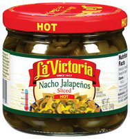 La Victoria® Sliced Hot Nacho Jalapenos 12 oz. Jar