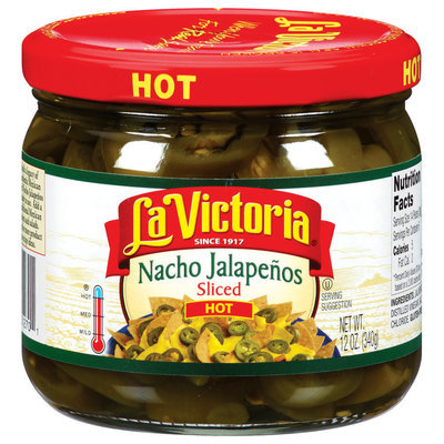 La Victoria® Sliced Hot Nacho Jalapenos 12 oz. Jar