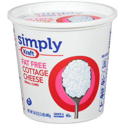 Simply Kraft Small Curd Fat Free Cottage Cheese 24 oz. Tub