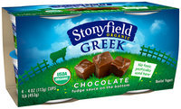 Stonyfield Organic™ Greek Chocolate Fudge Sauce on the Bottom Nonfat Yogurt 4-4 oz. Cups