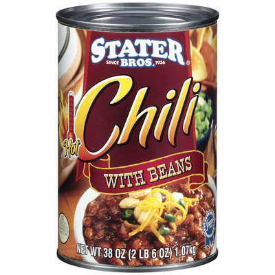 Stater Bros. W/Beans Hot Chili 38 Oz Can