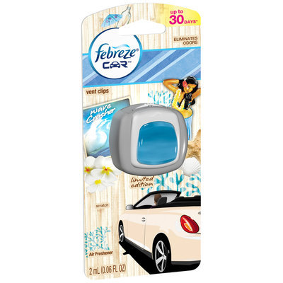Febreze Car Vent Clips Wave Crasher Air Freshener (1 count; 0.06 Fl Oz each)