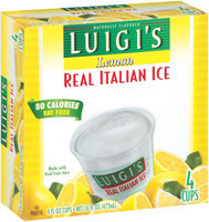 Luigi's Lemon Cups 4 Oz Real Italian Ice 4 Ct Box