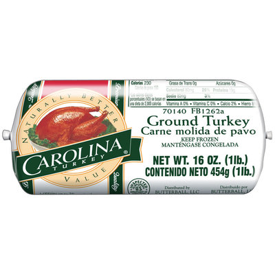 CAROLINA TURKEY Ground Turkey 16 OZ CHUB