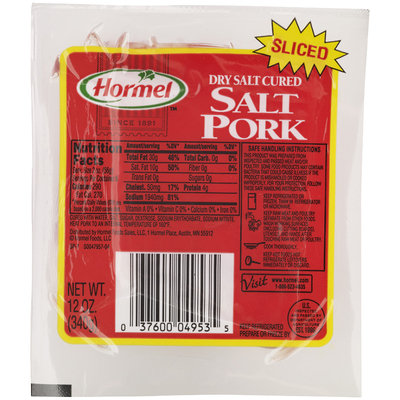 Hormel™ Sliced Dry Salt Cured Salt Pork 12 oz. Well