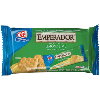 Gamesa® Emperador® Lime Cream Sandwich Cookie 3-1.4 oz. Packs