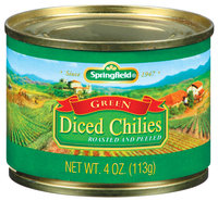 Springfield Green Diced Roasted & Peeled Chilies 4 Oz Can