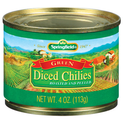Springfield Green Diced Roasted & Peeled Chilies 4 Oz Can