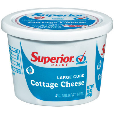 Superior Large Curd Cottage Cheese 16 Oz Plastic Tub