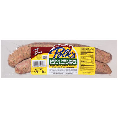 Polk's® Garlic & Green Onion Smoked Sausage 16 oz. Pack