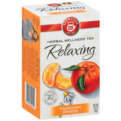 Teekanne Relaxing Mandarin Breeze Caffeine Free 1.41 Oz Tea Bags 20 Ct Box