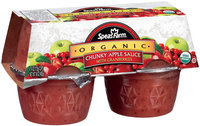Speas Farm Organic Chunky W/Cranberries 4 Pk/ Apple Sauce 4 Oz Cup