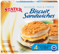 Stater Bros. Sausage Egg & Cheese 4 Ct Biscuit Sandwiches 18.1 Oz Box