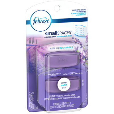 Small Spaces Febreze SmallSpaces Mediterranean Lavender Refills Air Freshener (2 Count, 11 ml)