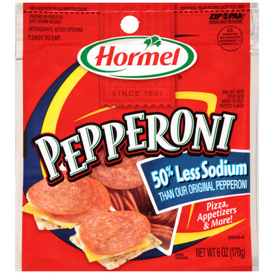 Hormel® 50% Less Sodium Pepperoni 6 oz. ZIP-PAK®