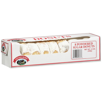 Cottage Hearth Powdered Sugar Donuts 8 Ct Box