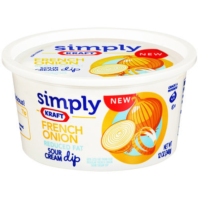 Simply Kraft Reduced Fat French Onion Sour Cream Dip 12 oz Plastic Tub