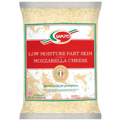Saputo® Mozzarella Low Moisture Part Skim Shredded Cheese 5 Lb Bag
