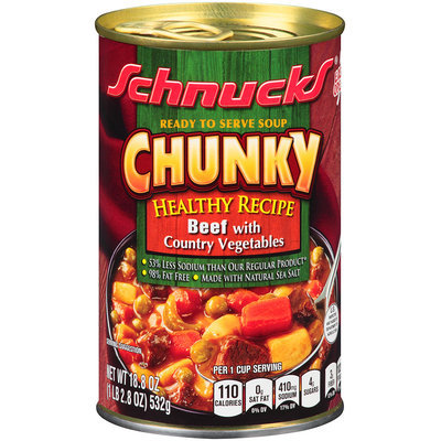 Schnucks® Ready to Serve Chunky Healthy Recipe Beef with Country Vegetables Soup 18.8 oz. Can
